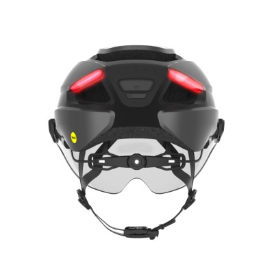 Lumos Ultra E-bike hjelm med MIPS (gunmetal grey). Str. M/L (54-61cm). Cykelhjelm med integrerede lygter, blinklys og bremselys. 